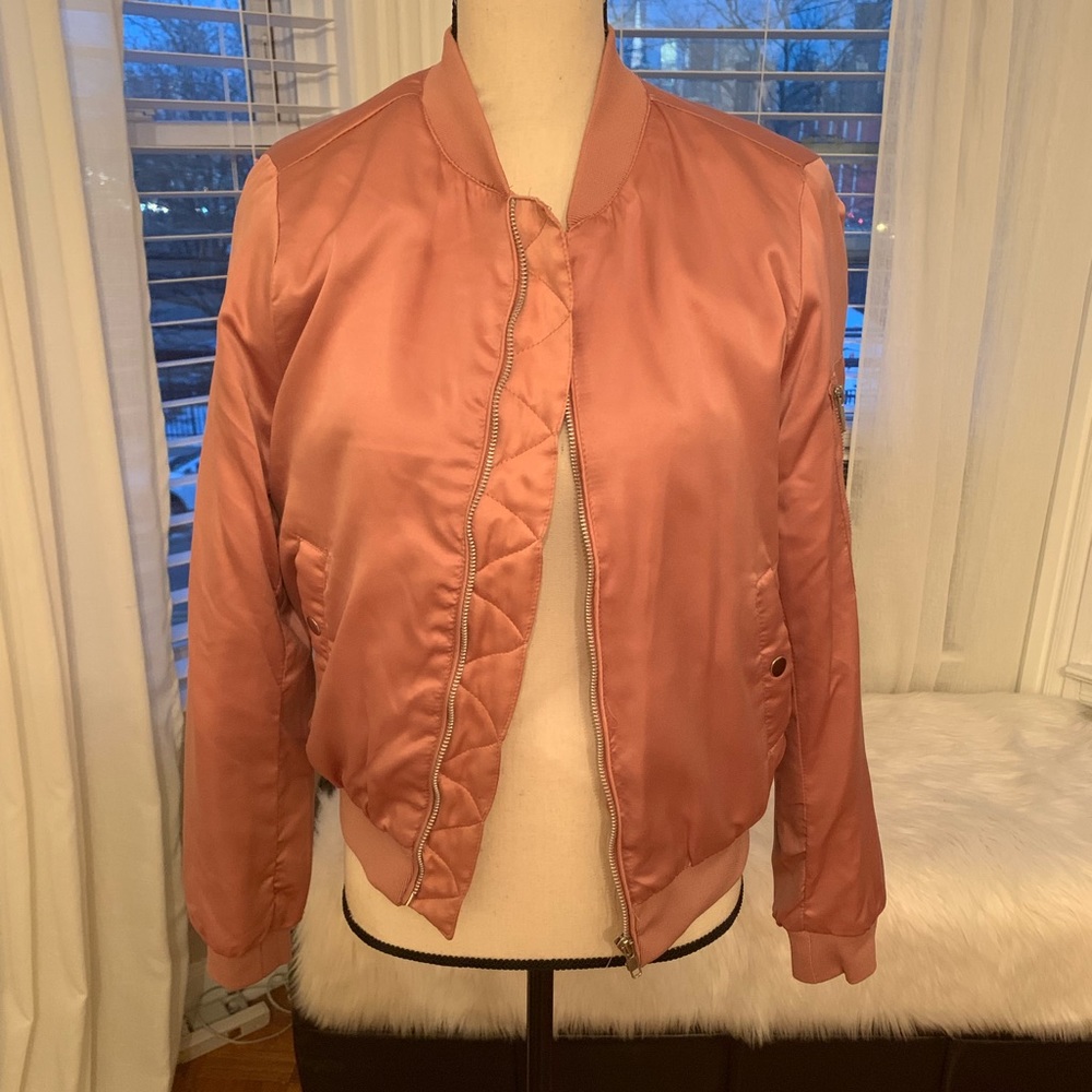 Bomber Pink Silk Jacket